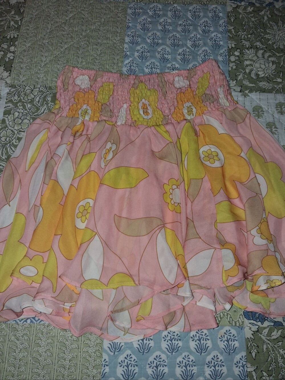 SELKIE THE FLOUNCE MINI SKIRT WOODSTOCK PRINT